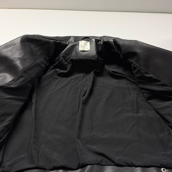 H&M Black Faux Leather Jacket - Picture 7 of 8